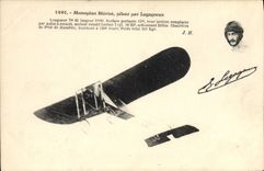 VINTAGE POSTCARD Aviation Monoplane Bleriot controls by legagneux