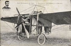 VINTAGE POSTCARD Aviation Plane Bleriot Airplane Seen of before the engine and the propellers