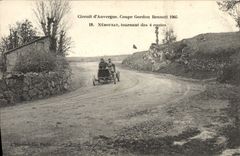 VINTAGE POSTCARD Automobile Circuit of Auvergne cuts Gordon Bennett 1905 Nebouzat turning of the 4 roads
