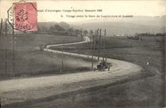 CPA Automobile Circuit d'Auvergne coupe gordon Bennett 1905 Virage entre la gare de Laqueuille et Ganote 