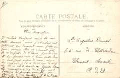 VINTAGE POSTCARD Automobile Circuit of Auvergne cuts Gordon Bennett 1905 Turn enters Train station of Laqueuille and Ganote