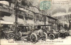 VINTAGE POSTCARD Automobile Delaunay Belleville Administration of the workshops has Saint Denis Paris Place Vendome