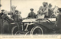 VINTAGE POSTCARD Automobile Cut of the carriers has Boulogne on sea Thomas June 25th, 1911 supplies his engine of Automobiline