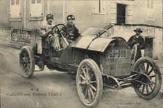 VINTAGE POSTCARD Automobile Cagno on Itala car