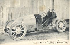 CPA Automobile Sisz sur sa 90 chevaux Renault Freres