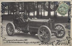 VINTAGE POSTCARD Automobile gaining Thery of the eliminating heats 1905 Richard Blazing inferno