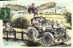 VINTAGE POSTCARD Automobile Children Babies