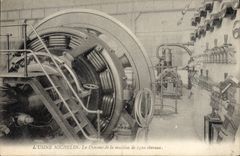 VINTAGE POSTCARD Automobile Factory Michelin Clermont Ferrand the dynamo of the machine of 1500 horses