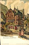 CPA Illustrateur Bacharach Altes Haus C Pfaff