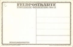 VINTAGE POSTCARD Illustrator Swiss Militaria Feldpostkarte