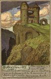 VINTAGE POSTCARD Burgruine Illustrator