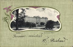 VINTAGE POSTCARD Illustrator London Buckimngham De luxe hotel