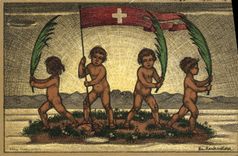 CPA Illustrateur Fete Nationale 1916 Enfants Suisse