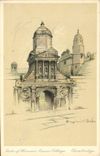 CPA Illustrateur London Gate of honour Caius College 