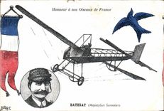 VINTAGE POSTCARD Plane Aviation Bathiat Monoplane To summon