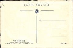 CPM Avion Aviation Air France Reseau aerien Mondial Rue Scribe Opera Paris