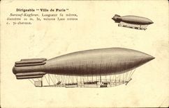 CPA Avion Aviation Dirigeable Ville de Paris Surcouf Kapferer 