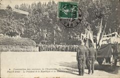 CPA Bateau Guerre Catastrophe du Iena Funerailles des victimes de l'explosion du Cuirasse Liberte Place d'armes 