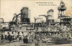 VINTAGE POSTCARD Boat War Catastrophe of Iena the research of the corpses