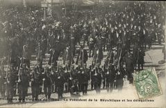 VINTAGE POSTCARD Boat War Funeral of the victims of the iena the President of the Republic and delegations