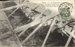 VINTAGE POSTCARD Boat War Catastrophe of Iena Toulon Breach pratiquee with the sides of the ship