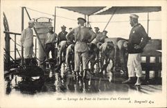 VINTAGE POSTCARD Boat War Washing of the bridge of postponed of an armor
