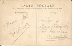 VINTAGE POSTCARD Boat War Official visit of an armor On the edge