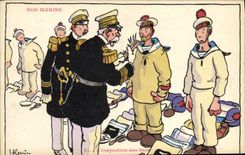 CPA Illustrateur Gervese Nos Marins Inspection des sacs