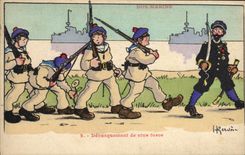 CPA Illustrateur Gervese Nos Marins Debarquement de vive force 