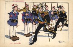 CPA Illustrateur Gervese Nos Marins La garde Militaria