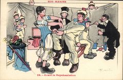 CPA Illustrateur Gervese Nos Marins avant la representation