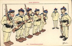 CPA Illustrateur Gervese Nos Marins Premieres armes 