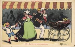 CPA Illustrateur Gervese Nos Marins Le repos hebdomadaire 