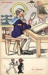 CPA Illustrateur Gervese Nos Marins Fourrier Moustache 
