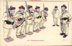 CPA Illustrateur Gervese Nos Marins Premieres armes