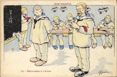 CPA Illustrateur Gervese Nos Marins Babordais a l'ecole Maitre 