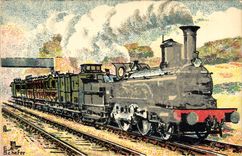 VINTAGE POSTCARD Schefer Train