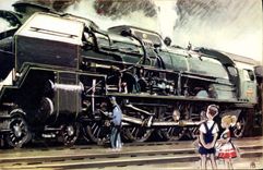 CPM Train Enfants Locomotive a vapeur SNCF Type 241 P