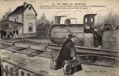 CPA Train Le rire du Morvan Trifouilly les Nouilles