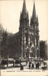 VINTAGE POSTCARD Tramway Marseilles Eglise St Vincent of Paul reform Them