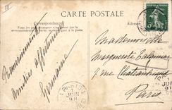 La tranvía de Ruán de la POSTAL de la VENDIMIA como el cuervo vuela