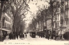 CPA Tramway Nice Avenue de la gare