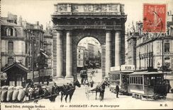CPA Tramway Bordeaux Porte de Bourgogne Attelage Cheval