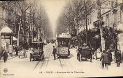 CPA Tramway Nice Avenue de la victoire 