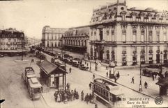 VINTAGE POSTCARD Tramway Bordeaux Parks South Departure
