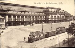 CPA Tramway Lyon La gare des Brotteaux