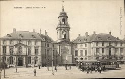 CPA Tramway Rennes L'hotel de ville 