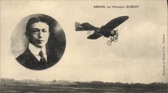 VINTAGE POSTCARD Plane Granel Aviation on Bleriot monoplane