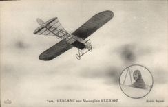 CPA Avion Aviation Leblanc sur monoplan Bleriot 