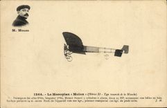 VINTAGE POSTCARD Plane Aviation Monoplane Molon Bleriot XI Crossing of the English Channel